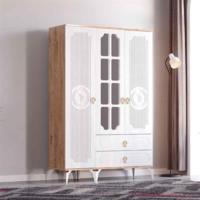 Levent Uzay Country 3 Kapılı 2 Çekmeceli Dolap Atlantik Çam Beyaz