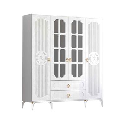 Levent Uzay Country 4 Kapılı 2 Çekmeceli Dolap Beyaz