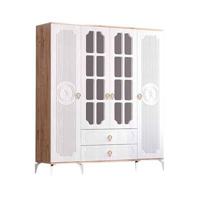 Levent Uzay Country 4 Kapılı 2 Çekmeceli Dolap Atlantik Çam Beyaz