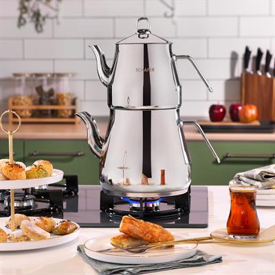 Schafer 1p122 15001 Gum01prochef Dev Çaydanlık Takımı.  4 Parça. Gümüş