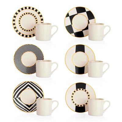 Schafer 1s2038-08002-siy02 Fun 6 Kişilik Fincan Seti 12 Prç Siyah