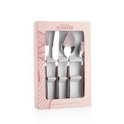 Schafer 1s4657-11001-sıy01 Mona 24 Parça Çatal Kaşık Bıçak Takımı Siyah