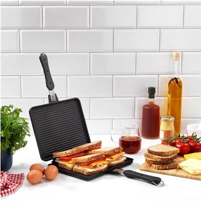 Schafer 1s7015-19077-siy01 Tastematik Döküm Ocak Üstü Tost Izgara 20*26 Cm 2 Parça