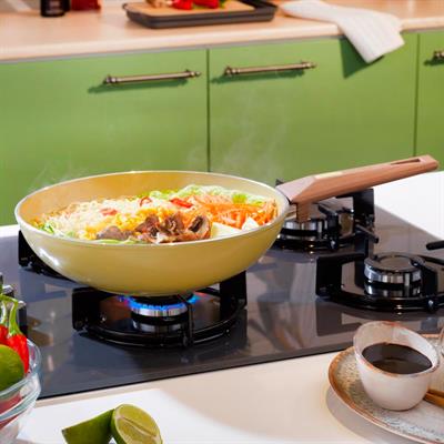 Schafer Fiesta 28 Cm Seramik Wok Tava-yeşil