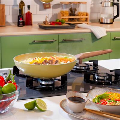 Schafer Fiesta 28 Cm Seramik Wok Tava-yeşil
