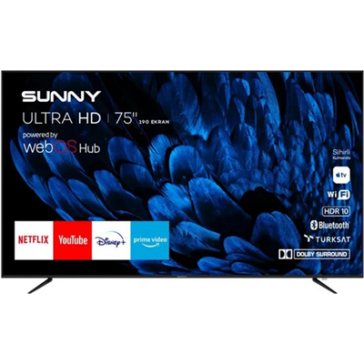 Sunny Sn75ledb252-0276 75 Inc 190 Ekran Uhd Webos Smart Led Tv