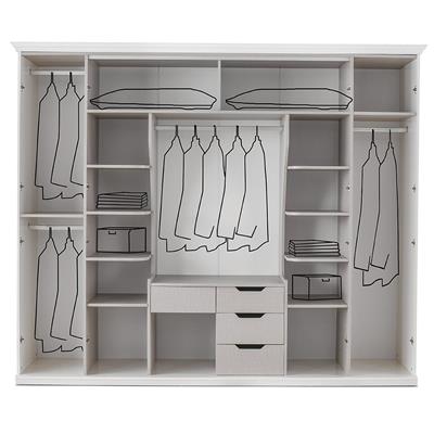 Vize Viyana 6 Kapaklı Akerdiyon Dolap