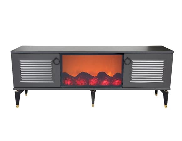 Evmodul Ek 101- 150 Cm Antrasit Şömineli Tv Sehpasi - Esme Avm