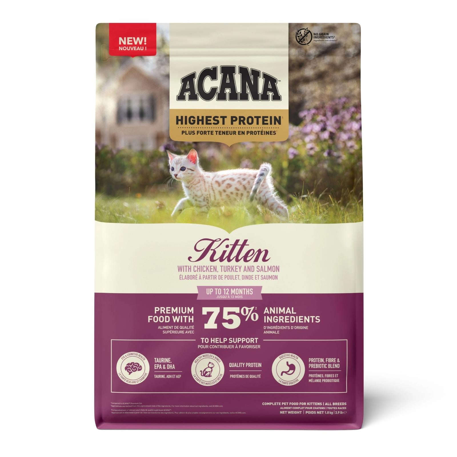 Acana Kitten Tavuk, Hindi ve Somonlu Yavru Kedi Maması 1.8 Kg