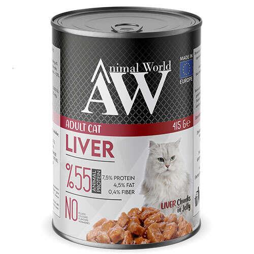 Animal World Chucks in Jelly Liver Ciğerli Yetişkin Kedi Konserve Maması 415 Gr