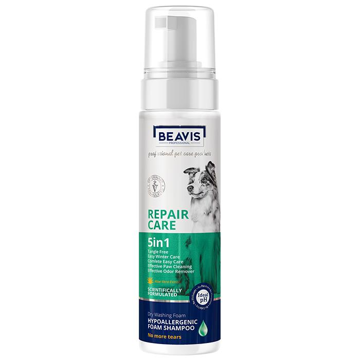 Beavis Repair Care 5 in 1 Köpekler için Aloe Vera Özlü Kuru Yıkama Köpük Şampuan 200 Ml