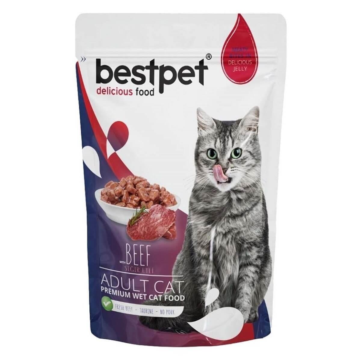 Bestpet Pouch Sığır Etli Yetişkin Kedi Yaş Maması 85 Gr