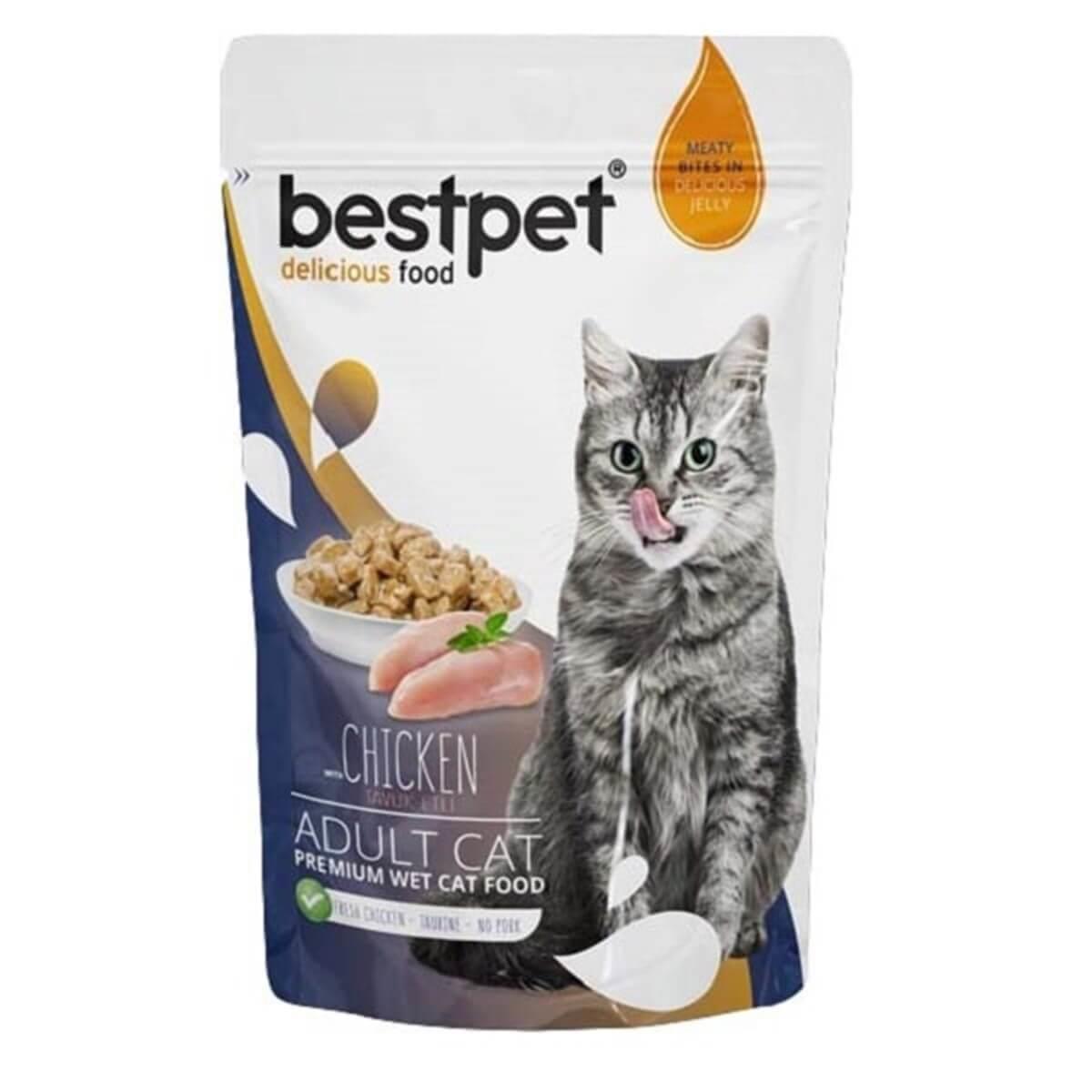 Bestpet Pouch Tavuklu Yetişkin Kedi Yaş Maması 85 Gr