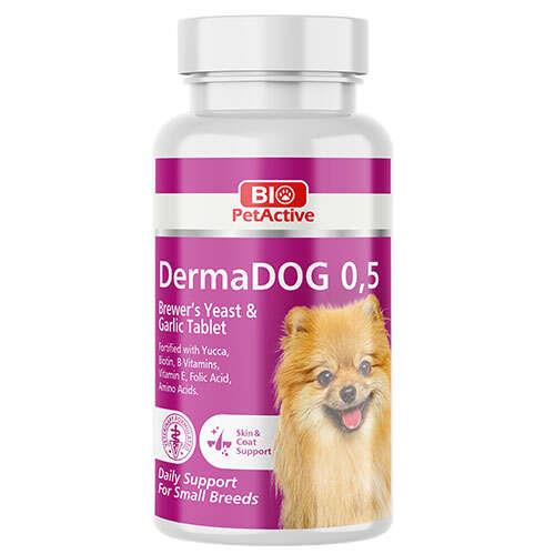 Bio PetActive Dermadog Küçük Irk Köpekler İçin Sarımsaklı Maya Tablet 30 Gr (60 Tablet)