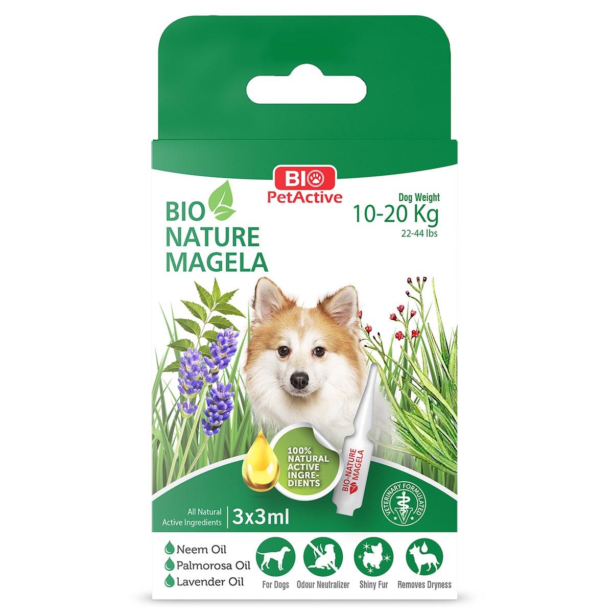 Bio PetActive Nature Magela Köpek İçin Bit ve Pire Dış Parazit Damlası 10-20 Kg - 3x3 Ml.