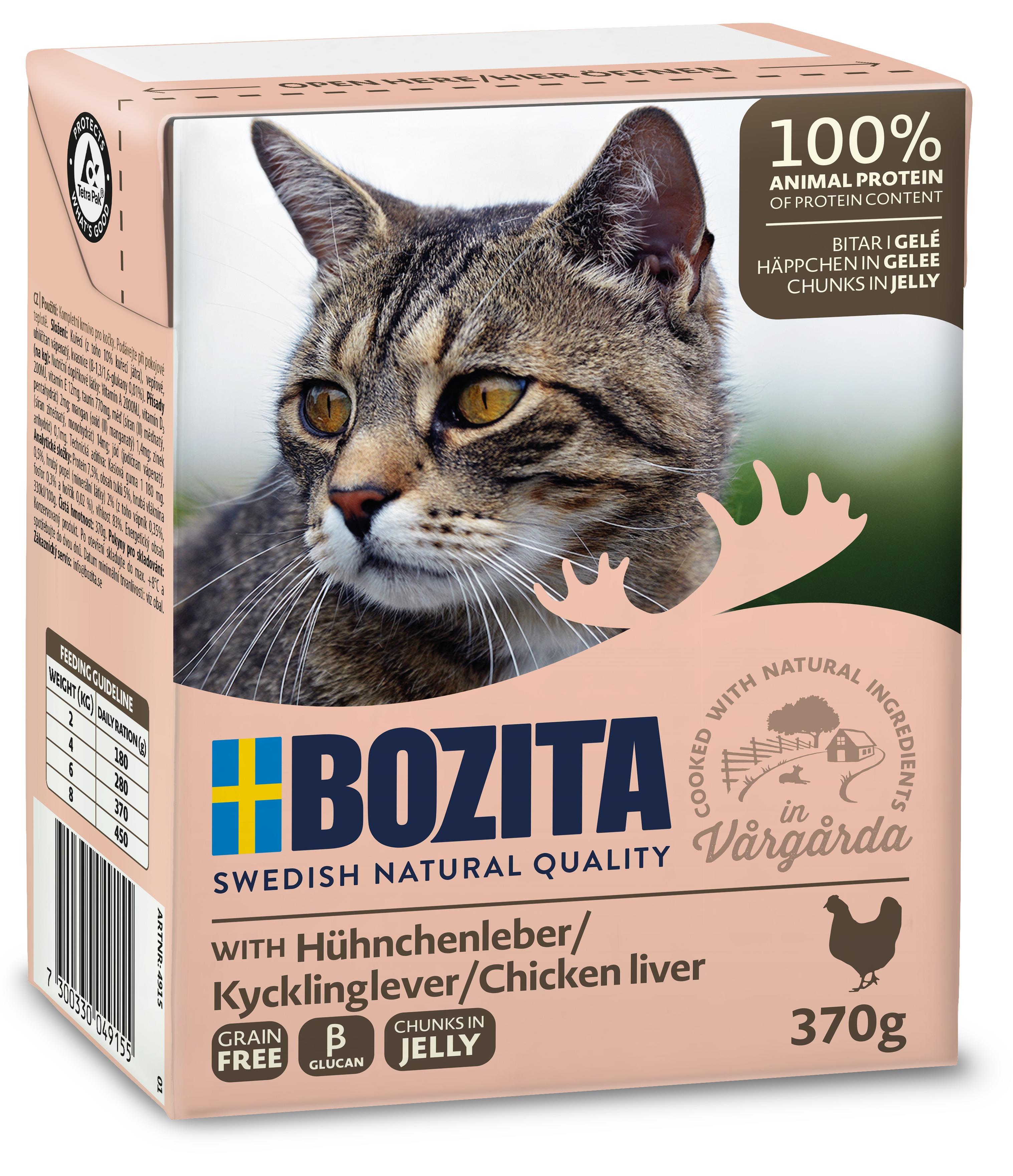 Bozita Jöle Soslu Parça Tavuk Ciğerli Tahılsız Yetişkin Kedi Konservesi 370 Gr