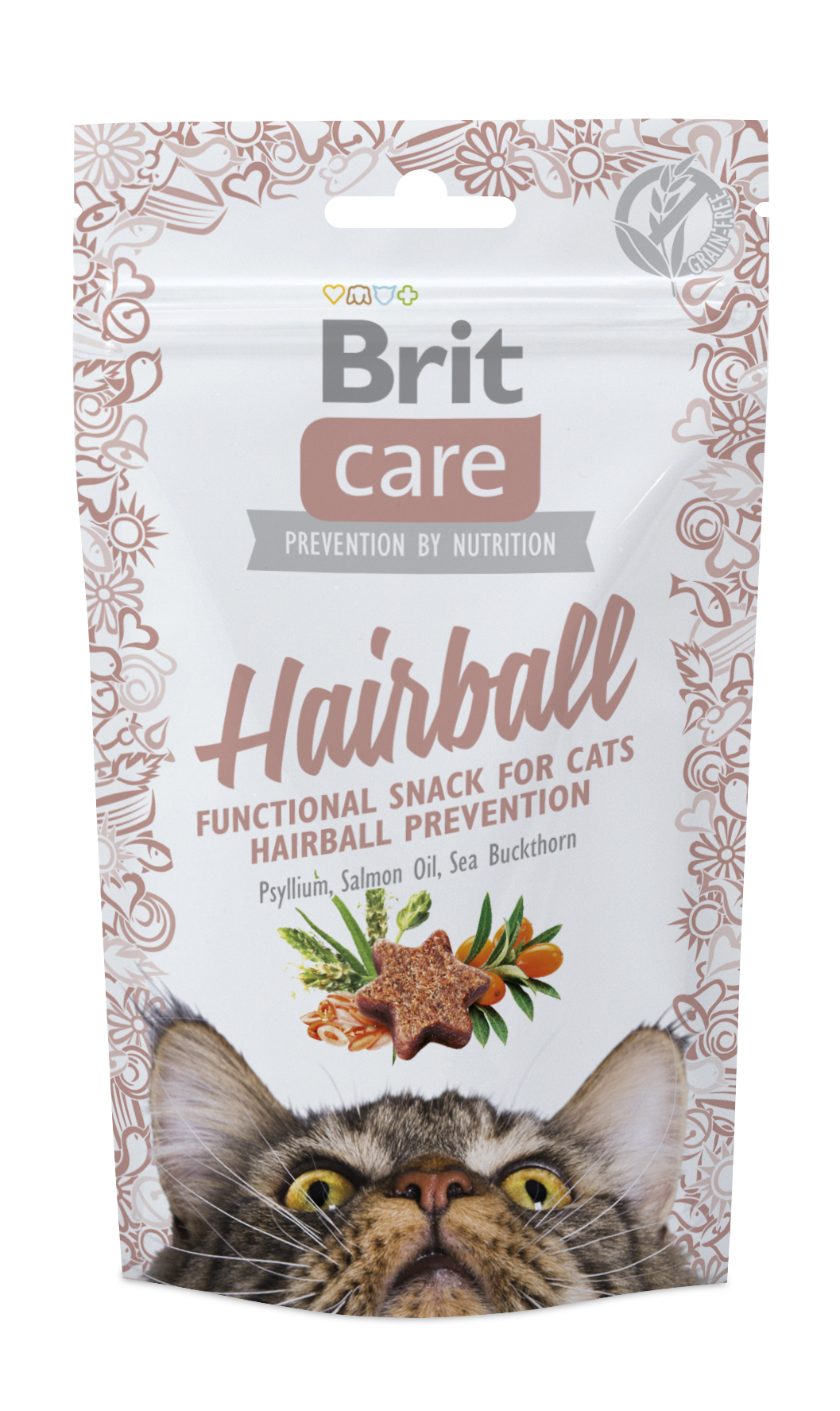 Brit Care Hairball Tüy Yumağı Önleyici Tahılsız Kedi Ödül Maması 50 Gr