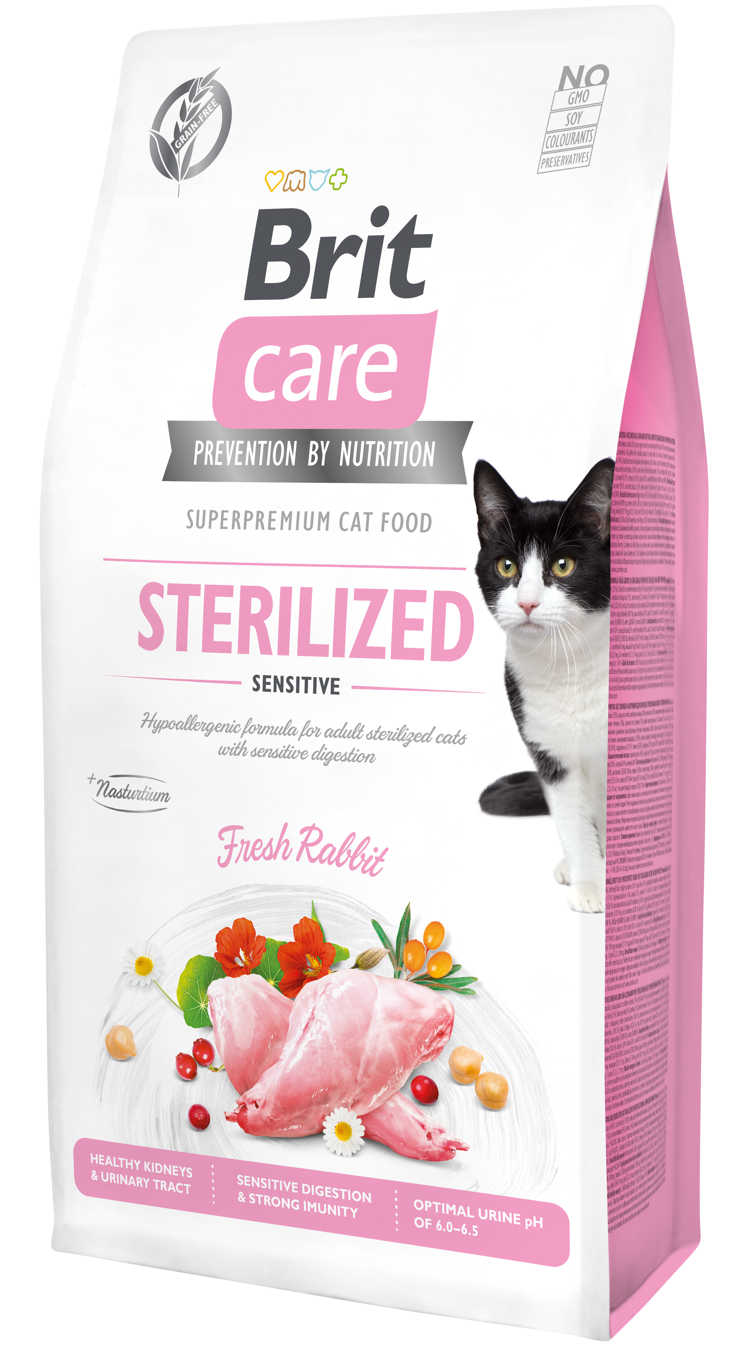 Brit Care Hypo-Allergenic Sindirim Sistemi Destekleyici Tavşanlı Tahılsız Kısırlaştırılmış Kedi Maması 7 Kg