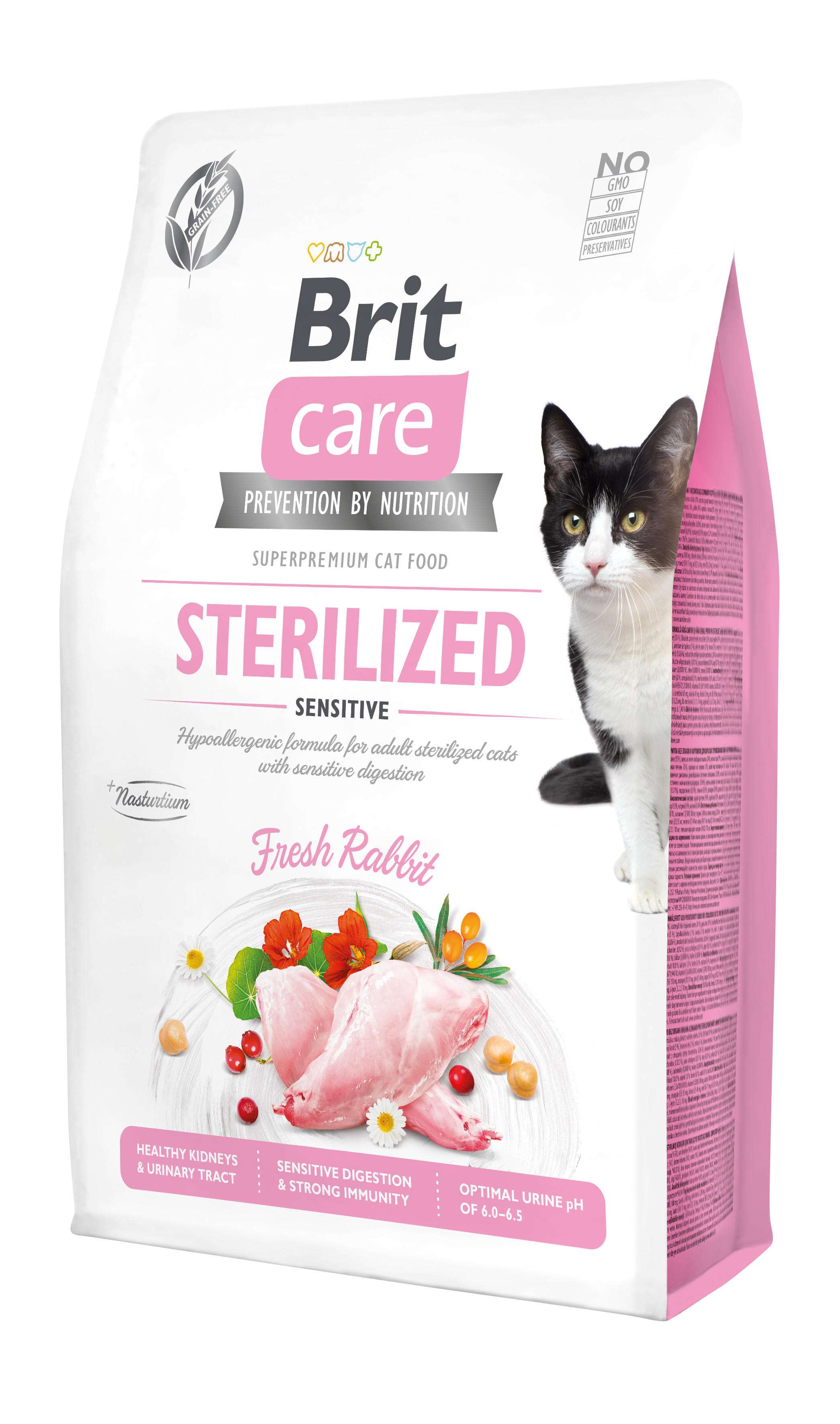 Brit Care Hypo-Allergenic Sindirim Sistemi Destekleyici Tavşanlı Tahılsız Kısırlaştırılmış Kedi Maması 2 Kg