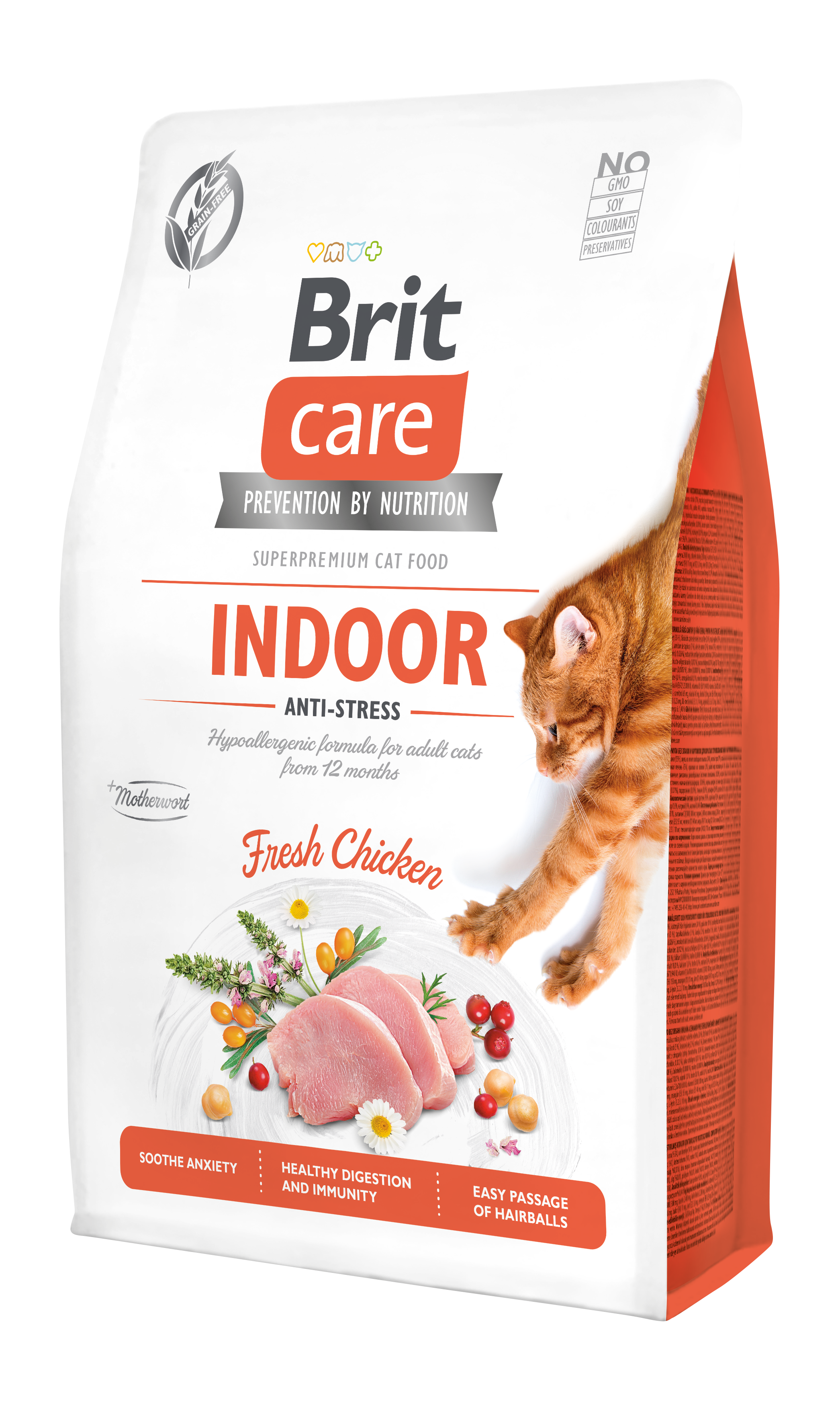Brit Care Indoor Anti-Stres Ev Kedileri İçin Stres Azaltıcı Tahılsız Yetişkin Kedi Maması 2 Kg