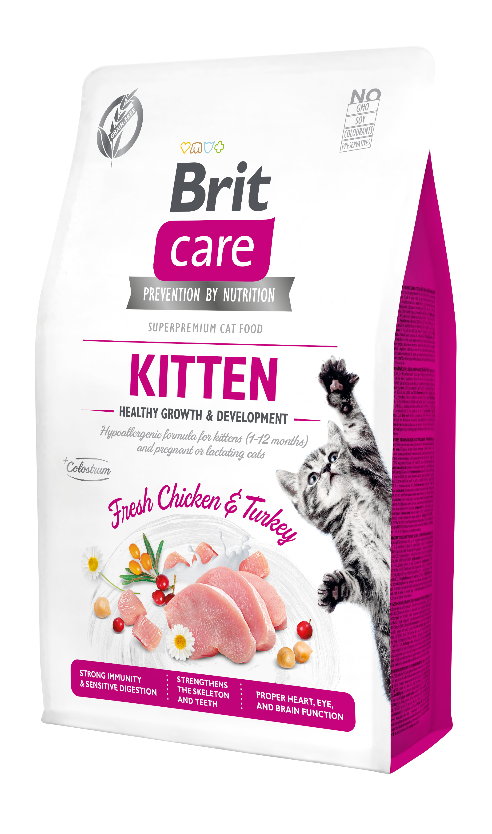 Brit Care Kitten Tavuklu ve Hindili Tahılsız Yavru Kedi Maması 2 Kg