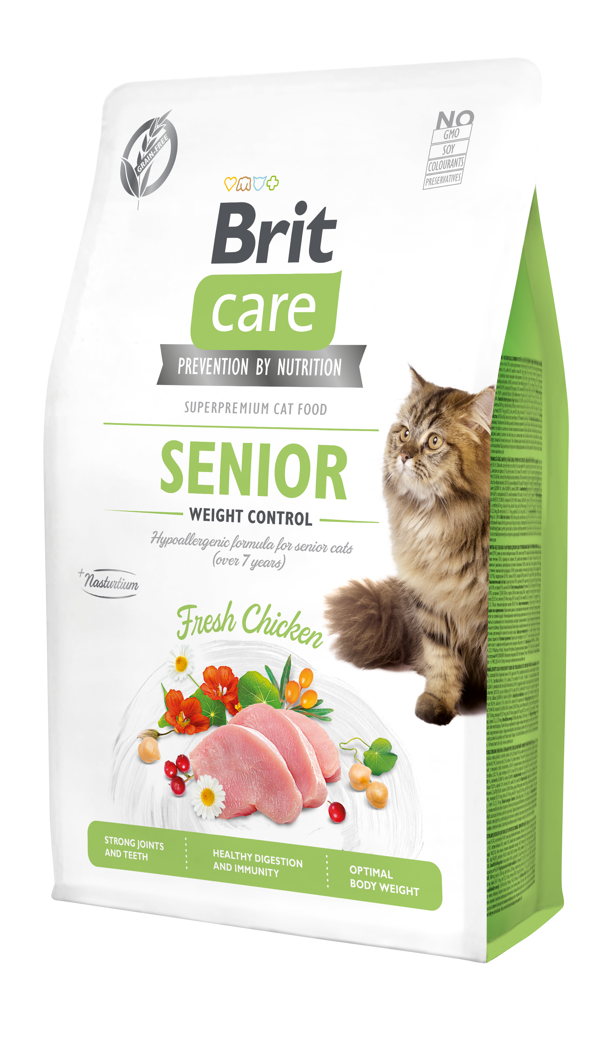 Brit Care Senior Hypo-Allergenic Kilo Kontrolü İçin Tavuklu Tahılsız Yaşlı Kedi Maması 2 Kg