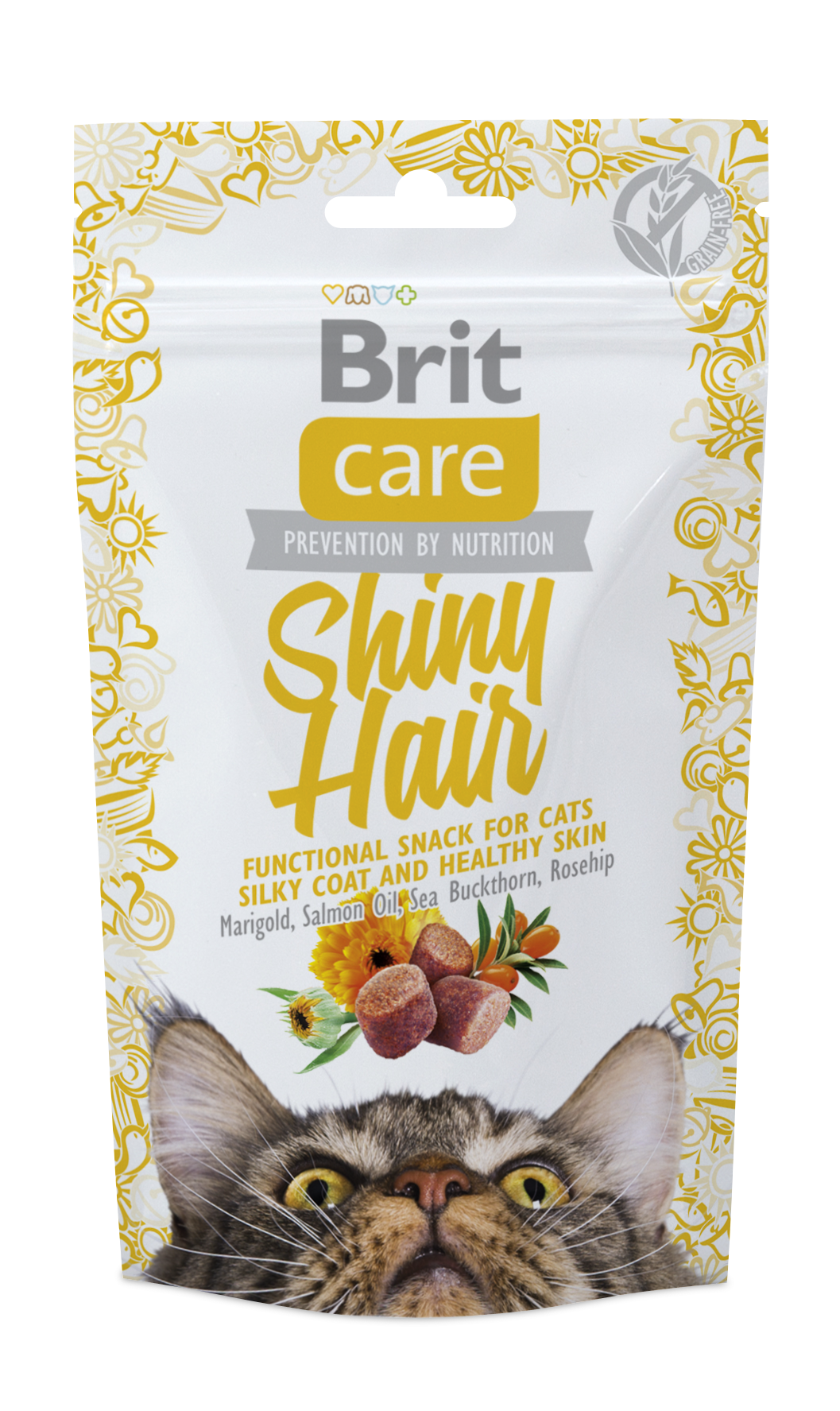 Brit Care Shiny Hair Parlak ve Sağlıklı Tüyler İçin Tahılsız Kedi Ödül Maması 50 Gr