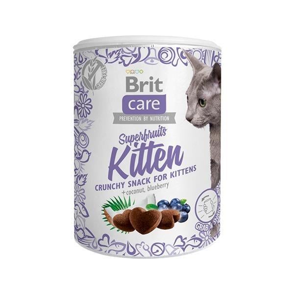 Brit Care Superfruits Hindistan Cevizli ve Yaban Mersinli Kıtır Yavru Kedi Ödül Maması 100 Gr
