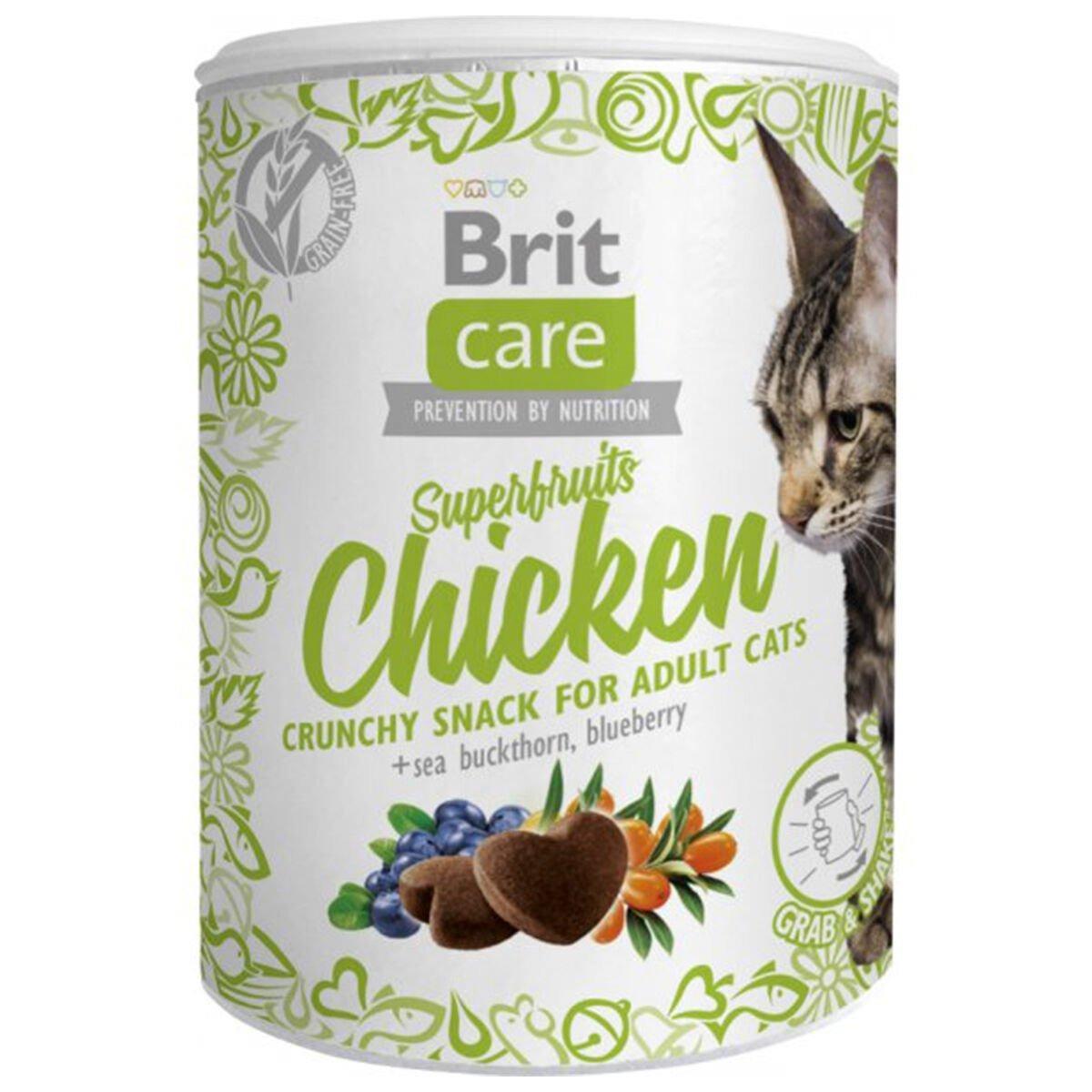 Brit Care Superfruits Tavuklu ve Yaban Mersinli Kıtır Kedi Ödül Maması 100 Gr