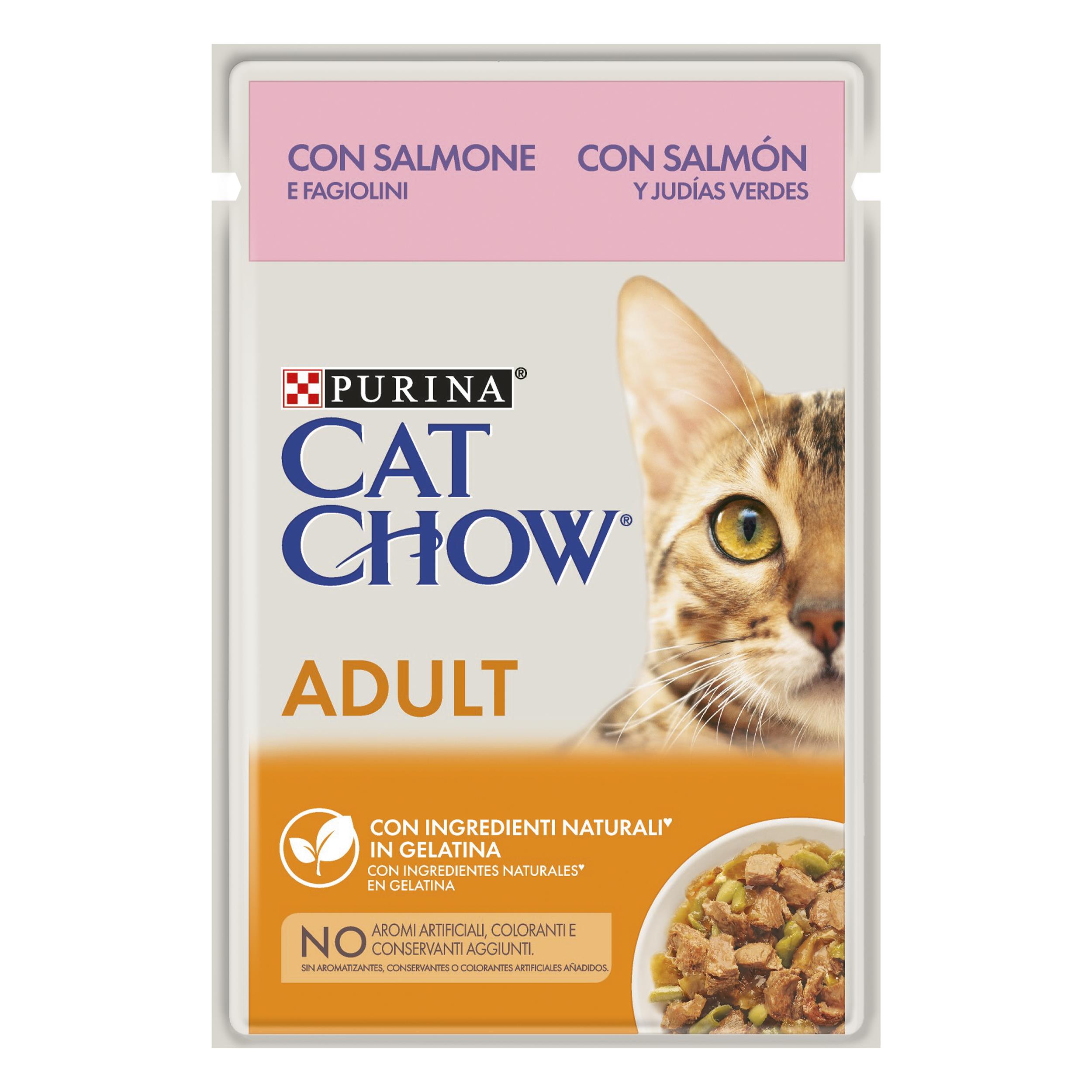 Cat Chow Pouch Jöle İçinde Somonlu ve Yeşil Fasulyeli Yetişkin Kedi Yaş Maması 85 Gr