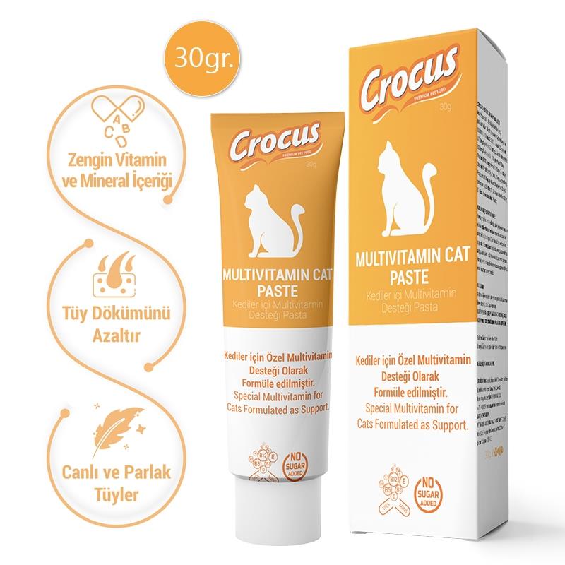 Crocus Multivitamin Kedi Macunu 30 Gr