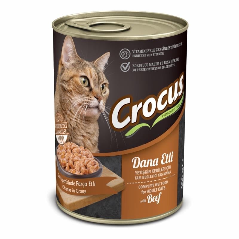 Crocus Yetişkin Kedi Dana Etli Yaş Mama