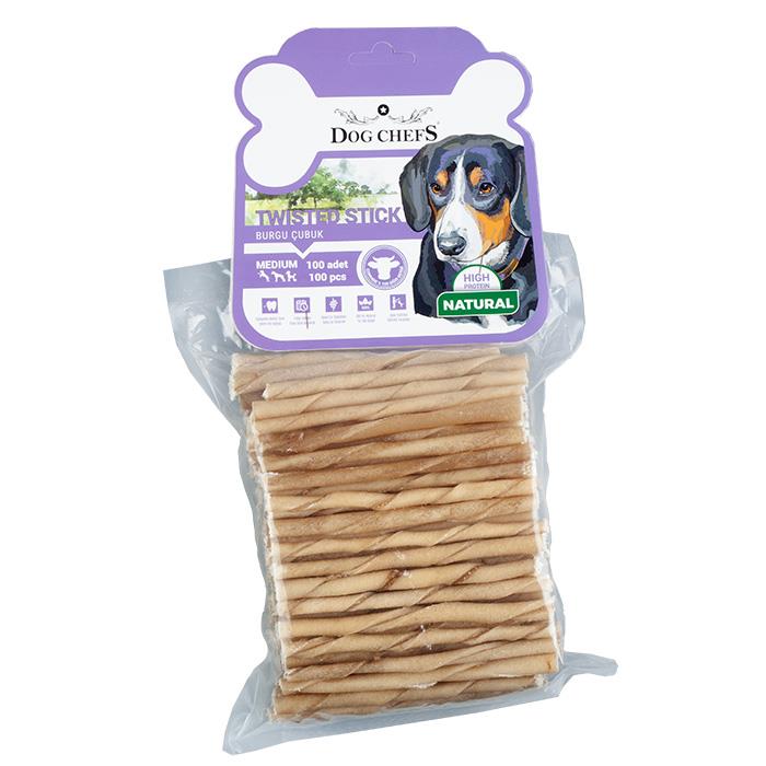 Dog Chefs 100'lü Burgulu Kalın Naturel Çubuk