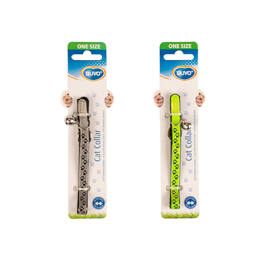 Duvo Yansıtıcılı Pati Desenli Plastik Kedi Tasması