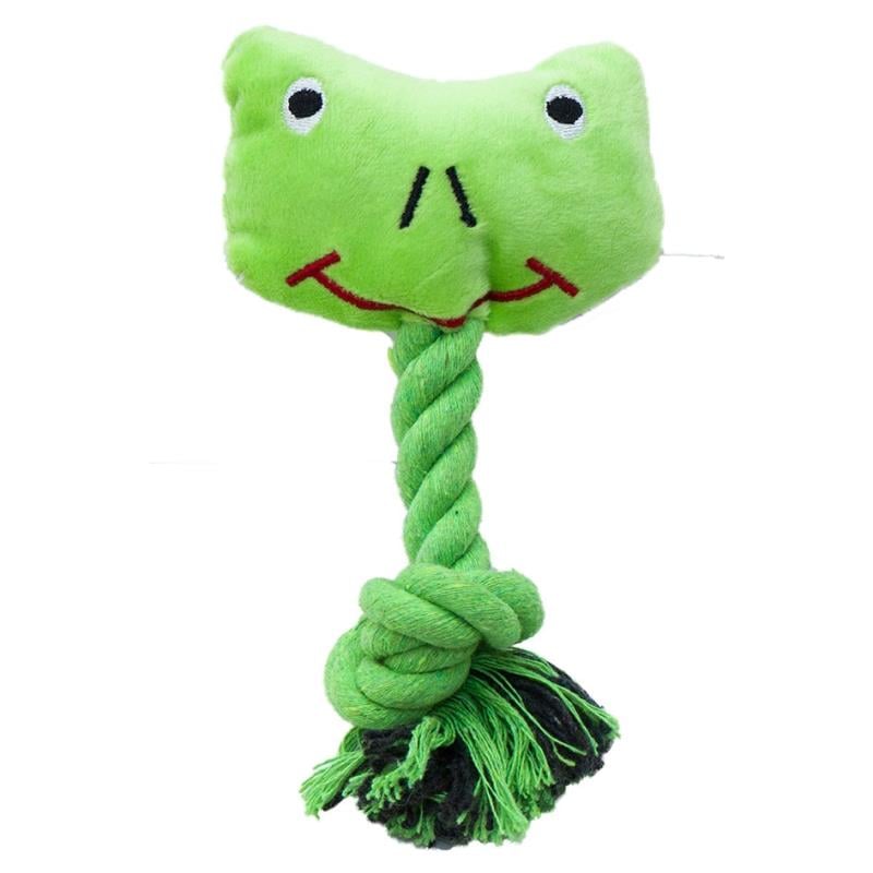 Eastland İpli Öten Peluş Kurbağa Köpek Oyuncağı 16 Cm