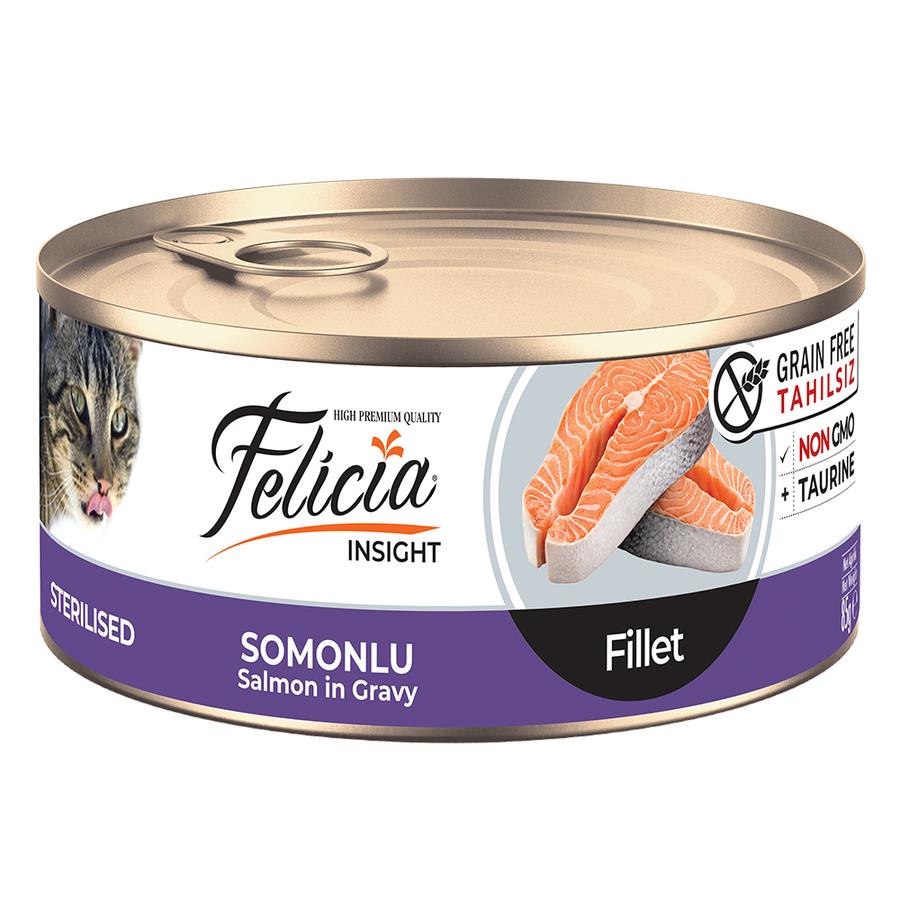Felicia Tahılsız Somonlu Fileto Konserve Yetişkin Kedi Yaş Maması 85 Gr