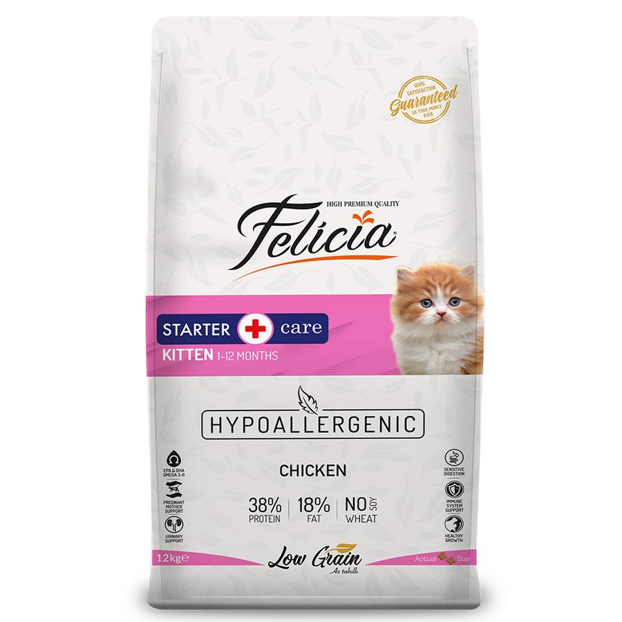 Felicia Tavuklu Düşük Tahıllı Yavru Kedi Maması 12 Kg