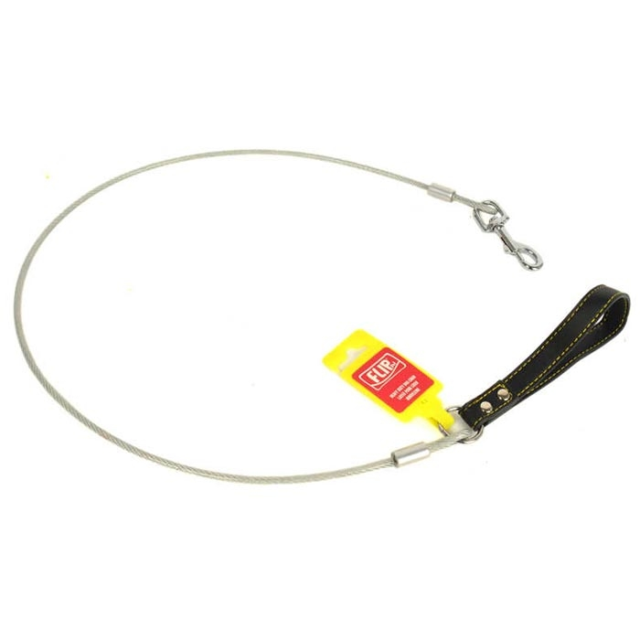 Flip Pet Deri Tutmalı Çelik Halat Gezdirme 3 Mmx120 Cm