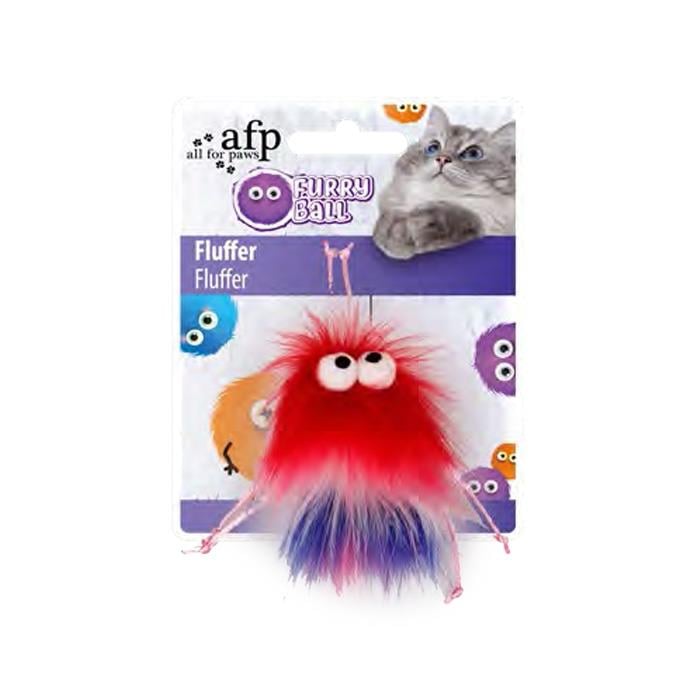 Furry Ball Fluffer Catnipli Kedi Oyuncağı Kırmızı 15x8x3,5 Cm
