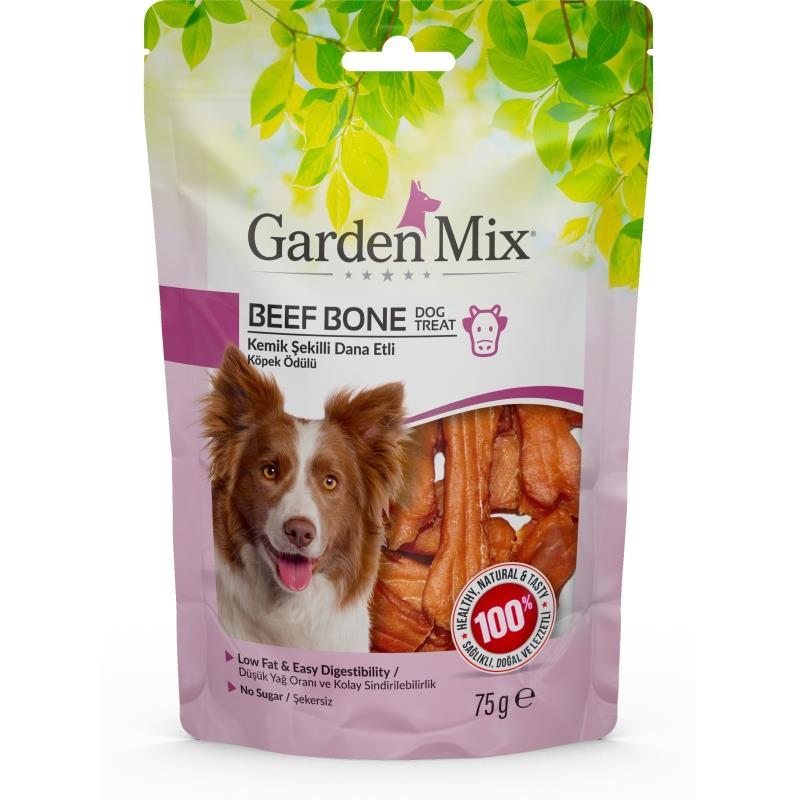 Garden Mix Kemik Şekilli Dana Etli Köpek Ödülü 75 Gr