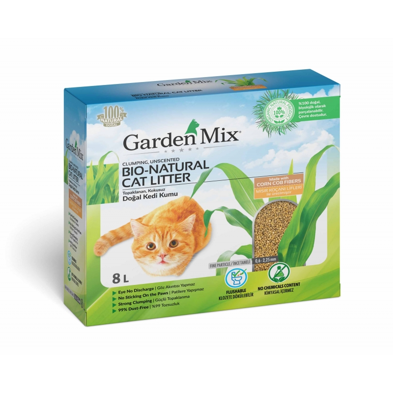 Garden Mix Topaklanan Mısır Lifli Kedi Kumu