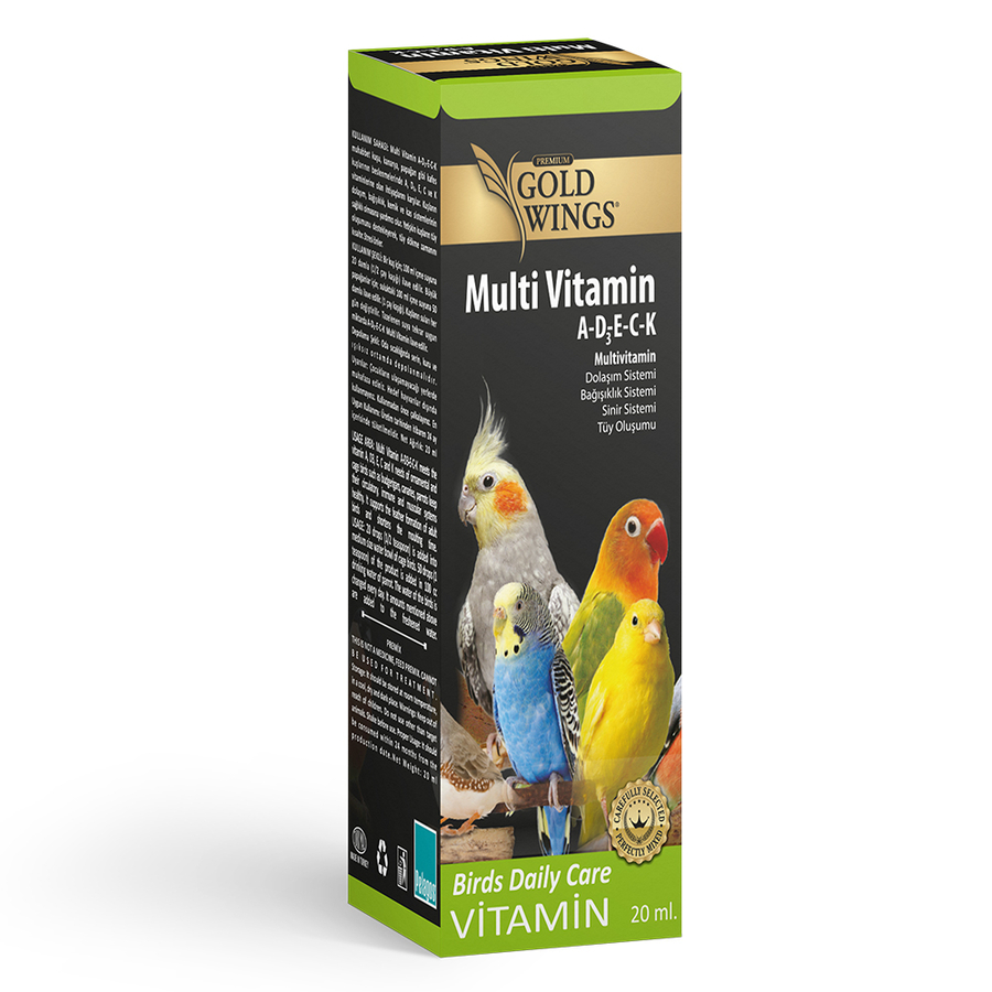 Gold Wings Kuşlar için Tüy Oluşumunu Destekleyici Sıvı Multi-Vitamin 20 Ml