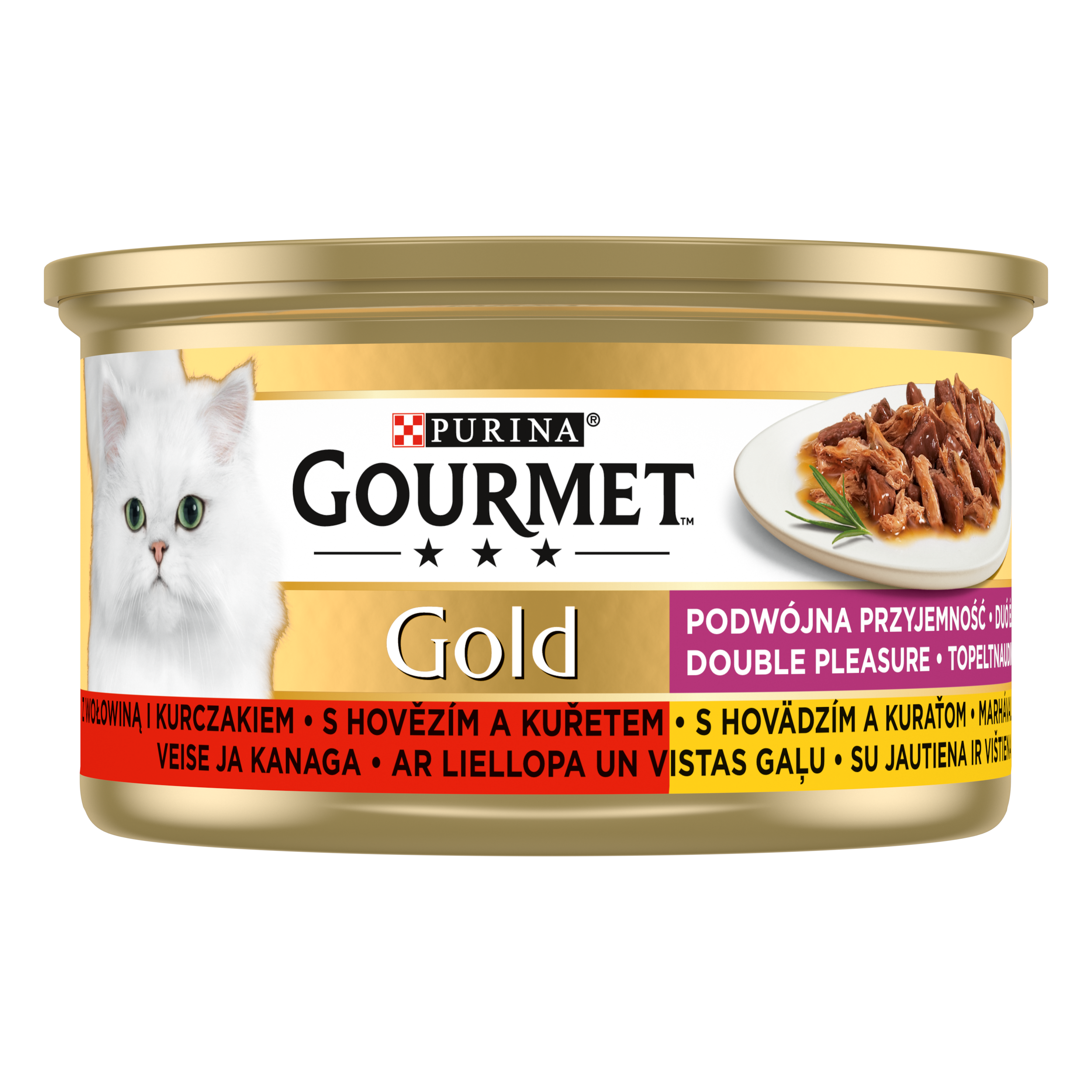Gourmet Gold Parça Sığır Etli ve Tavuklu Yetişkin Kedi Konservesi 85 Gr