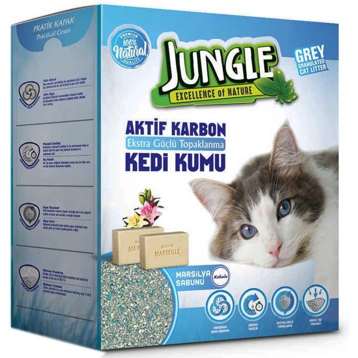Jungle Marsilya Sabunlu Karbonlu İnce Kedi Kumu 6 Lt