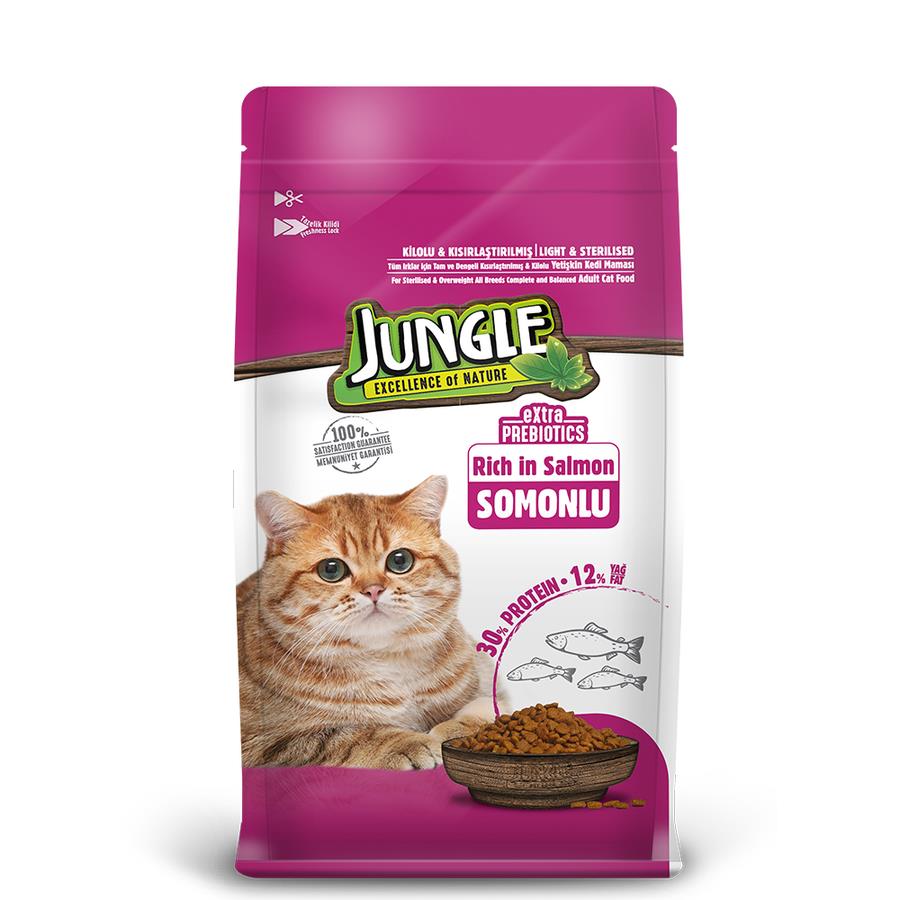 Jungle Somonlu Sterilised Kısır Kedi Maması 1,5 Kg