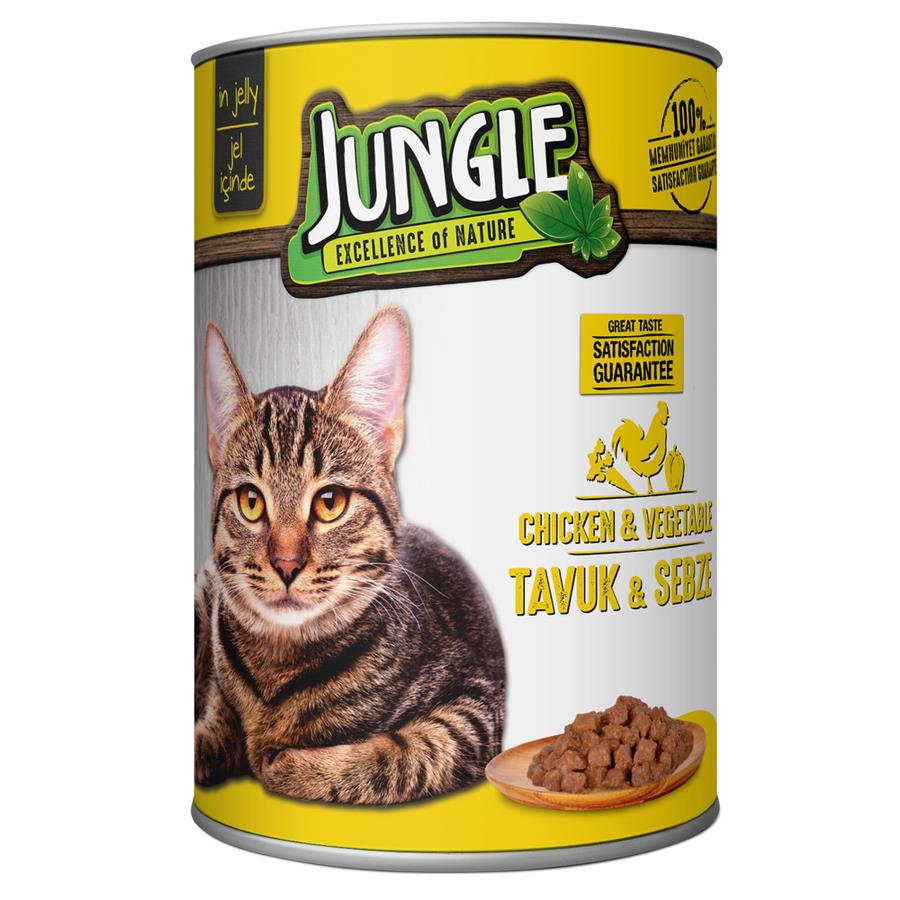 Jungle Tavuklu&Sebzeli Yetişkin Kedi Konservesi 415 Gr