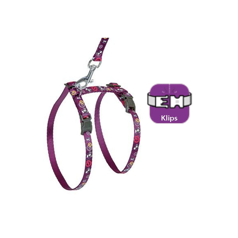 Karlie Kedi Vücut Tasması + Uzatması 120cm Mor