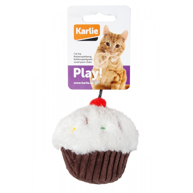 Karlie Peluş Kedi Oyuncağı 11,5 Cm Kek Beyaz-Kahverengi