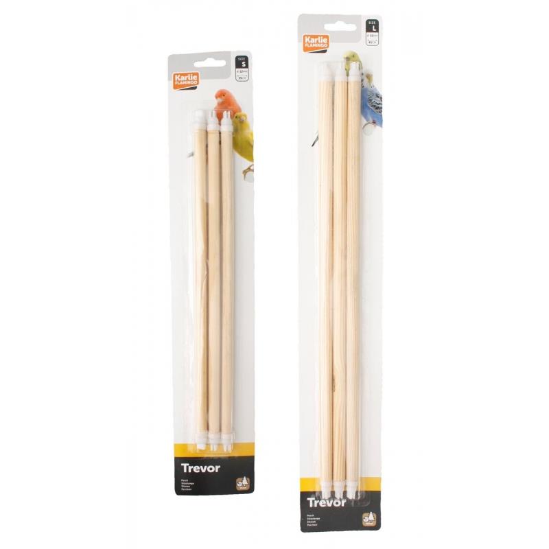 Karlie Trevor Ahşap Kuş Tüneği 3'lü 35x1,2 Cm