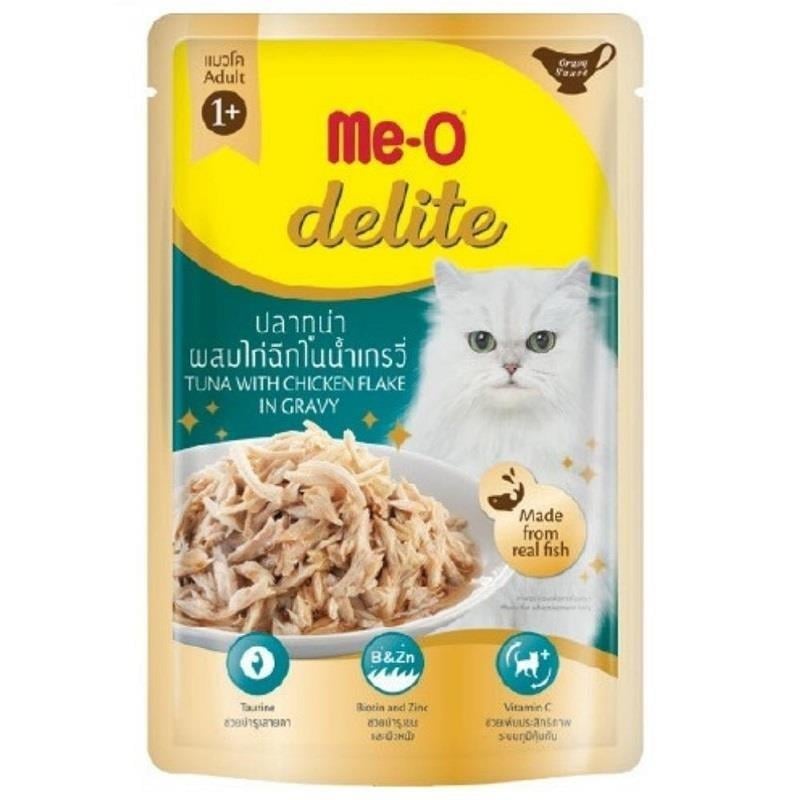 Me-O Delite Pouch Ton Balıklı ve Tavuklu Yetişkin Kedi Yaş Maması 70 Gr